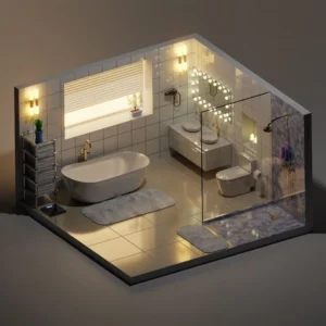 3-d bathroom rendering