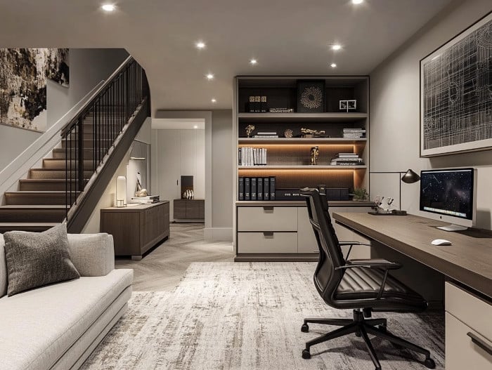 LED basement lighting design and smart systems