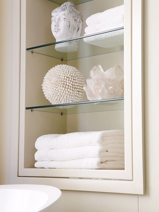 custom bathroom storage niche