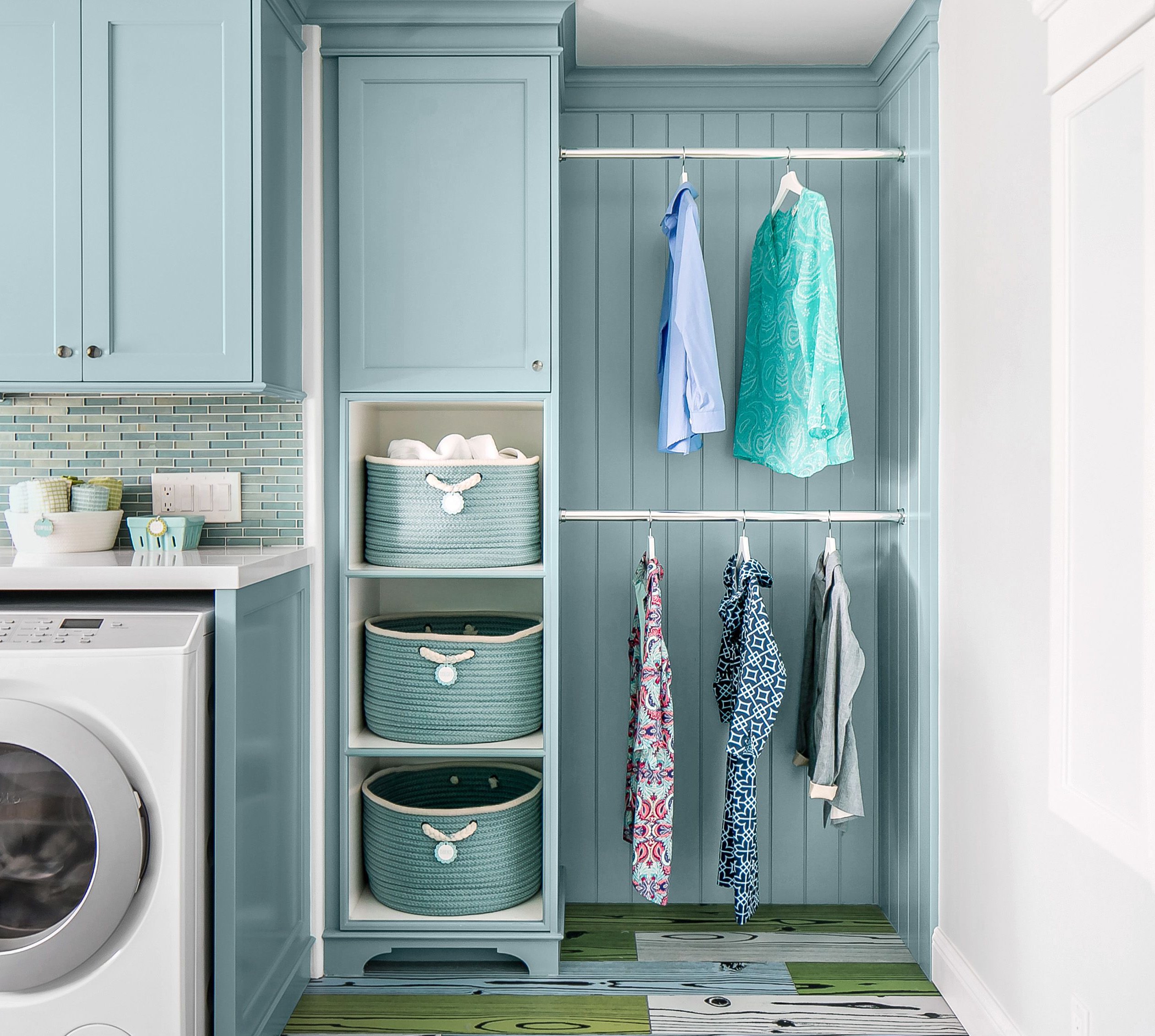 integrated laundry drying rack