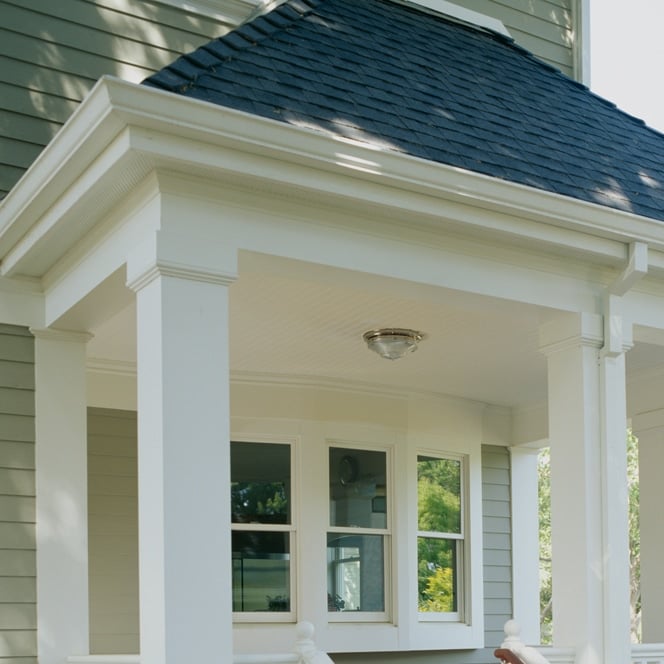 Exterior finish upgraded porch portico