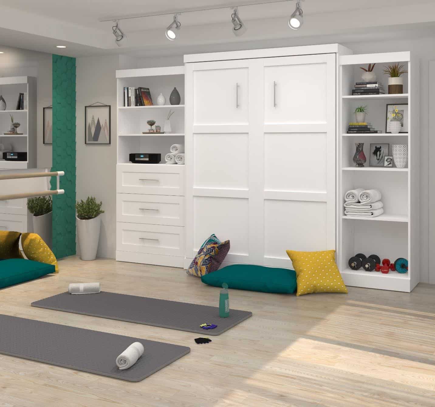 combination exercise room and guest room