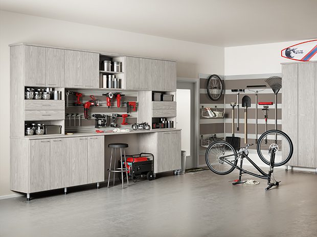 built-in shelving and garage storage