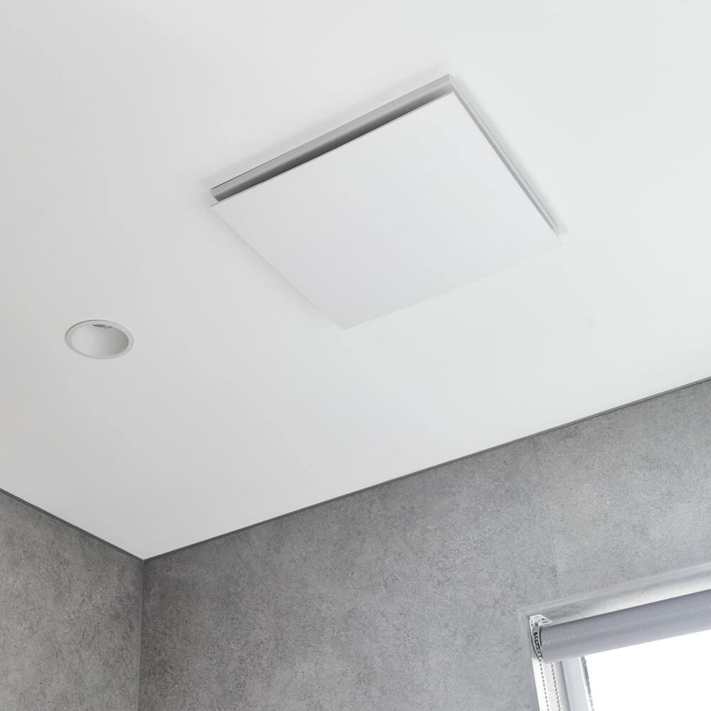 Modern, quiet bathroom fan installation