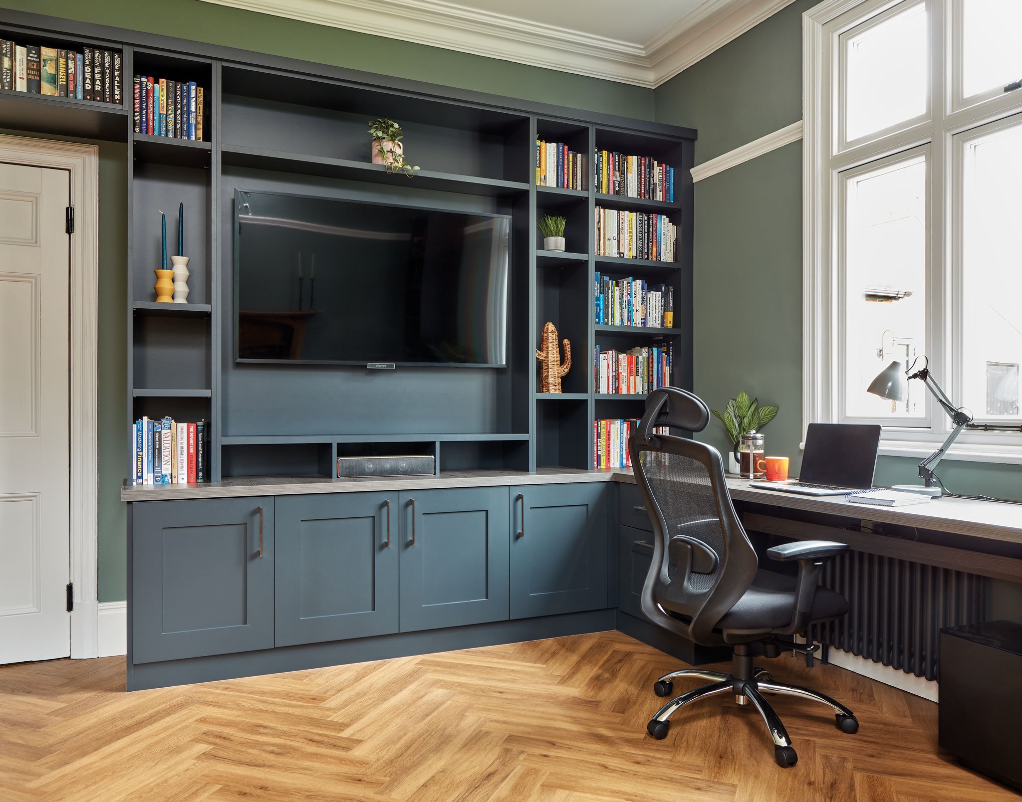 home office with media space