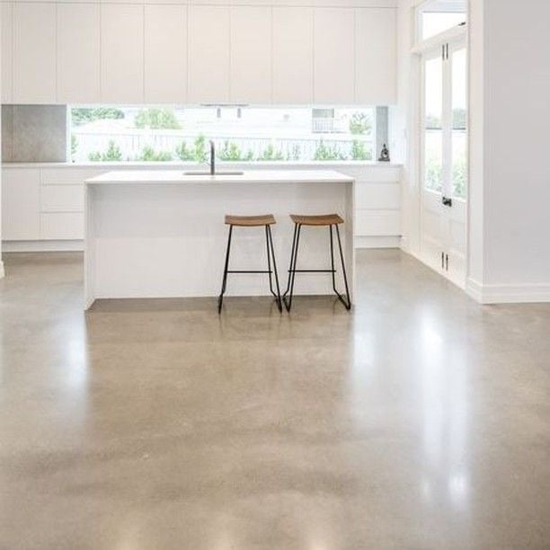 polished concrete kitchen floor