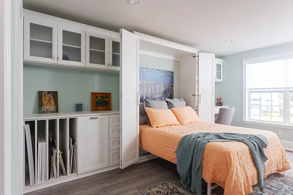 creative studio space with guest murphy bed