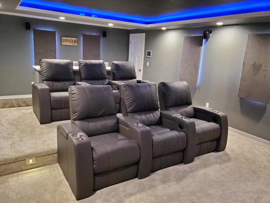 teired basement theater seating