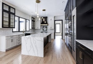 waterfall kitchen island